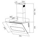 Cooker hood 60cm matt grey PLOOM6005G RGBW ambient lighting