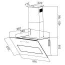 Dunstabzugshaube 90cm matt grau PLOOM9005G RGBW Ambientebeleuchtung