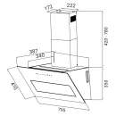 Dunstabzugshaube 80cm matt schwarz PLOOM8005S RGBW Ambientebeleuchtung