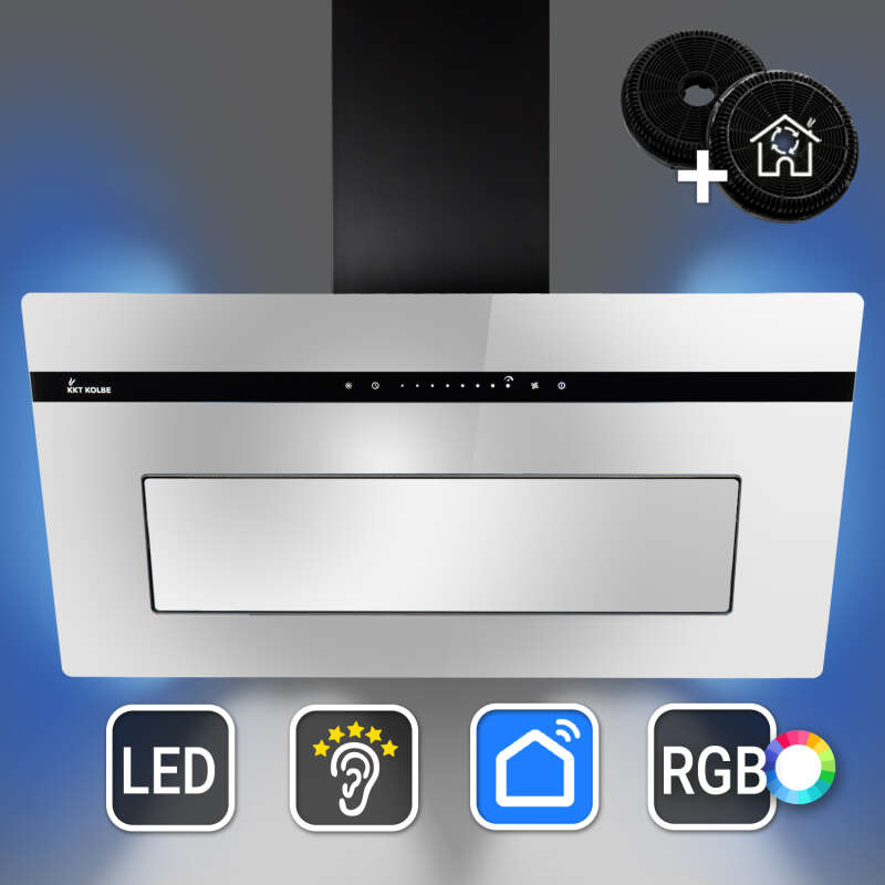 Dunstabzugshaube 90cm Spiegel-Design PLOOM9005M RGBW...