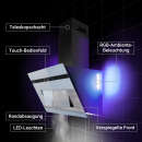 Dunstabzugshaube 80cm Spiegel-Design PLOOM8005M-1WV RGBW Ambientebeleuchtung