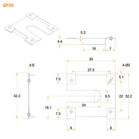 SPMS01 Tiled roof mounting set vertical for 1 module