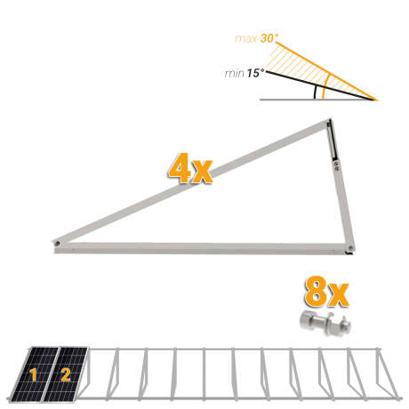 SPMS04 Adjustable mounting Flat roof for 2 modules