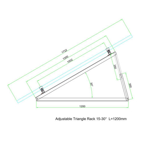 2 x TRI120-15 Triangle rack 15/30 120 cm