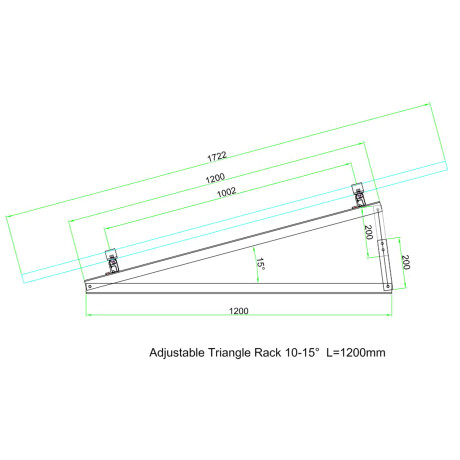 2 x TRI120-15 Triangle rack 15/30 120 cm
