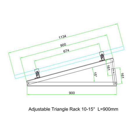 2 x TRI90-10 Triangle rack 10/15 90 cm