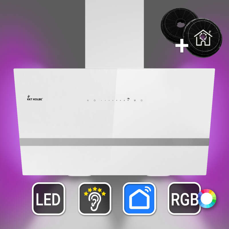 Dunstabzugshaube 80cm EASY8005WM RGBW Ambientebeleuchtung